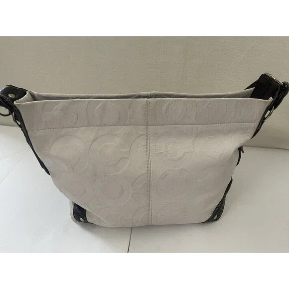 Coach Women’s White Shoulder Bag Dark Brown Strap Please Read - Picture 10 of 16